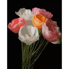 Картина по номерам Strateg 58061 Buchet de primavara 40x50cm (fundal negru)