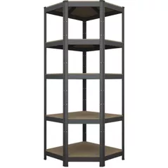 Cтеллаж складской Nex Home Raft metalic colț Budget 1800x900x400x705mm, 5 nivele MDF, Antracit