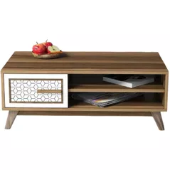 Журнальный столик Trendy Айла, орех, белый 105x38x60 см