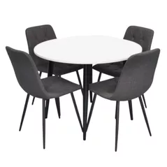Set masă și scaune Evelin di Costacurta стол DT-402-3B + 4 стула YTC-080B Dark grey