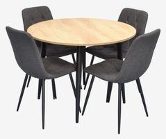 Set masă și scaune Evelin di Costacurta стол DT-402-2B + 4 стула YTC-080B Dark grey