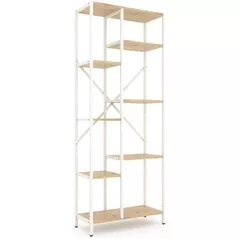 Cтеллаж складской Nex Home Raft metalic Loft Cascade 1780x700x300mm, 7 nivele, PAL, White / Oak Artisan