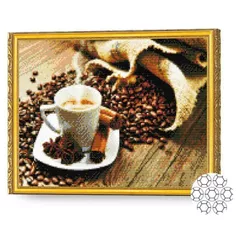 Картина по номерам Art Gallery GA70959 Mozaic cu diamante 40x50cm Cafea aromata