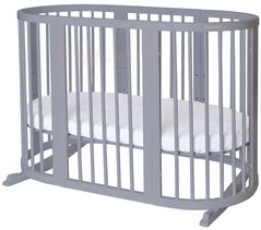 Pătuț Ingvart 1727012 9in1 Smart Bed Rotund Gri (transformabil), 72x72x120cm