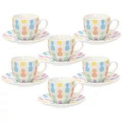 Cană Tognana 54090 Set cesti cu farfurioare Wiki, 6buc, portelan