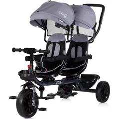 Bicicletă-cărucior Chipolino TRKHH0262PL Hip Hop Platinum, Tricicletă dublă