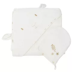 Accesoriu pentru baie Premaman PBRF01-ECR-UNQ Prosop de baie cu gluga si manusa Magic Winter