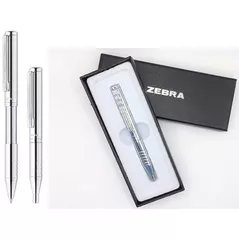 Письменные принадлежности Promstore 56010 Pix cu bila Zebra SL-F1 Royal silver, 0.7mm, albastru, in cutie cadou