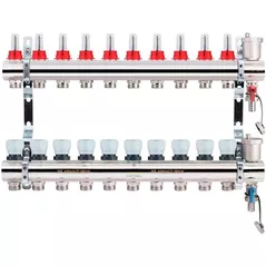 Комплект распределителей Profactor Набор распределителей PF нержавеющая сталь с расходомером1"x 3/4"M 12 контуров