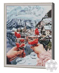 Картина по номерам Art Gallery QB205746 Mozaic cu diamante patrate 40x50cm Cocktailuri in munti