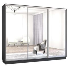 Шкаф Mobildor-Lux Fox uși glisante din oglinzi (270x60x220H cm) Anthracite