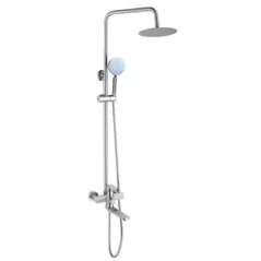 Set pentru duș Hydro S Aquafix 201, din inox cu baterie, satin (0400376)