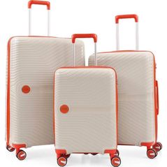 Valiză CCS 5239 Set White/Orange