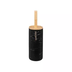 Ёршик для унитаза Promstore 51960 с подставкой Five Lea, полирезина, бамбуковая ручка, черный цвет