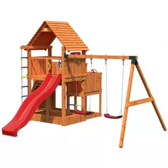 Teren de joacă Fungoo BIG LEADER MOVE RED teak painted