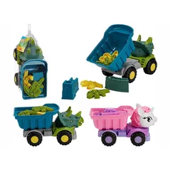 Игрушка для песочницы Promstore 57434 Masina-Dino/Unicorn, 7buc, 36x16x18cm (în asort.)