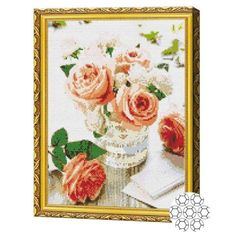 Картина по номерам Art Gallery GA84202 Mozaic cu diamante Trandafiri gingasi 40x50cm
