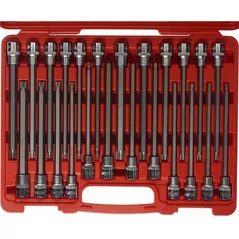 Set de tubulare, bite, duze JTC JTC-7024 набор головок 1/2" с насадкой TORX, HEX, SPLINE, RIBE, L=200мм 24ед.