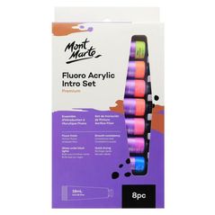 Set de creație Mont Marte PMFL8181 Set vopsele Fluro 18ml, 8buc