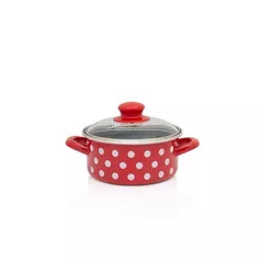 Кастрюля Metalac 51664 эмалированная Classic 14cm, 1l, крышка стекло