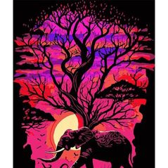Картина по номерам Strateg 58068 Elefant in safari 30x40cm (fundal negru)