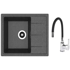 Chiuvetă bucătărie cu bateria Dr.Gans Nica 580 + SanDonna F 9995 negru