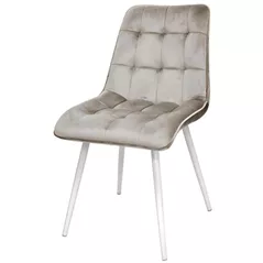 Scaun Deco Capella Catifea Beige HLR7 + White Legs