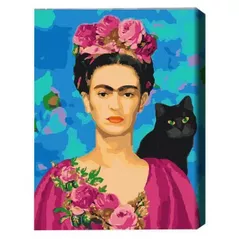 Tablou pe numere BrushMe BS41093FC 40х50 cm (fără cutie) Frida cu pisică