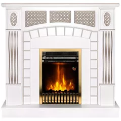 Камин электрический ArtFlame Amsterdam white & Gala gold