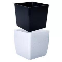 Ghiveci pentru flori Aleana 115083 Cvadro 16x16x15.5 cm, beton gri deschis