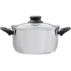 Кастрюля Ambition 60839 Domotti, Lima, 22cm, 4.7L Stainless Steel, Tempered Glass