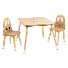Set de mobilier pentru copii Moni Cute Bunny din lemn si MDF