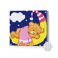 Картина по номерам Art Gallery BJ758 Mozaic cu diamante 20x20cm Ursulet a adormit pe luna