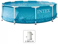 Piscină cu cadru Intex 28208 Beachside Metal Frame 305x76cm, 4485L, cadru metalic