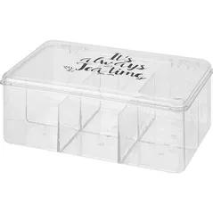 Короб для хранения Promstore 48480 Коробка для чая 6 секций 21,5x14,5x9 см, пластик