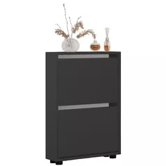 Raft pentru încălțăminte Mobildor-Lux Leo Slim 90x16x86H cm Anthracite