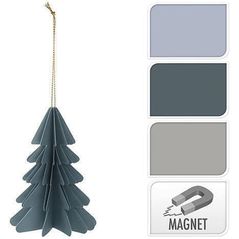 Новогодний декор Promstore 20979 Украшение подвесное бумажное с магнитом Елка 10cm
