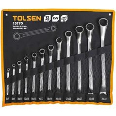 Cheie fixă Tolsen Set de 12 chei inelare duble Cr-V (15170)