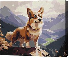 Tablou pe numere BrushMe RMG0003FC 30x40сm (fără cutie) Corgi curajos