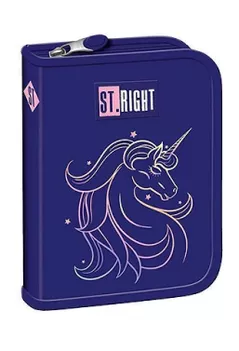 Школьный пенал St.RIGHT 57802 Penar 1zip, 20.5x14x3.5cm, Unicorn Glow, textil