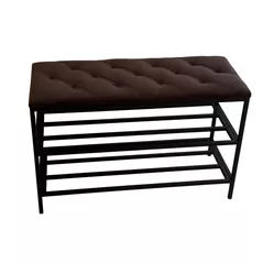 Raft pentru încălțăminte Nex Home Pantofar 3 nivele, metal, max.150kg, 100x32x52cm, 19 Cafeniu