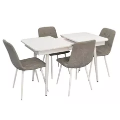 Set masă și scaune Evelin di Costacurta стол DT-431-1R Wh + 4 стула YTC-080Wh Grey