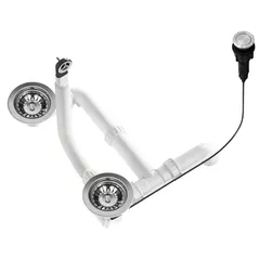 Sifon pentru chiuvetă bucătărie Helika-AquaSanita AQL-003V Stainless Steel + Plastic