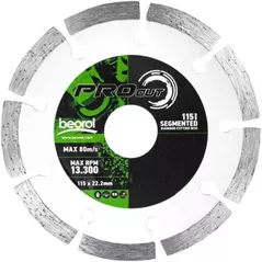 Диск отрезной Beorol 1250566 Сегментный алмазный диск 115x7.0x22.23 мм