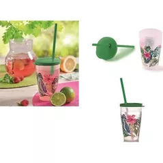 Cană cu pai Snips 48056 Стакан с крышкой и трубочкой 0.5l Гавайи