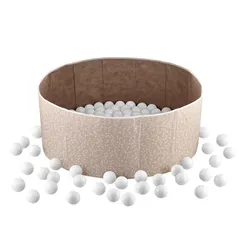 Complex de joacă pentru copii BabyJem 862 Piscina uscata cu bile Somon, 30x83 cm, 100 bile