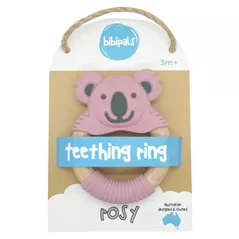 Игрушка-прорезыватель Bibipals Teething Ring Koala, Pink and Charcoal