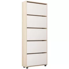 Raft pentru încălțăminte Mobildor-Lux Leo 90x27x203H cm Sonoma/White