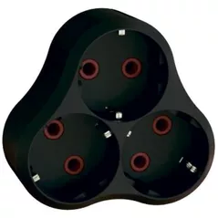 Адаптер электрический Neomax NX1114 c/з, 16А, черный / 73421