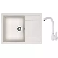 Мойка кухонная со смесителем Dr.Gans Techno 860 + SanDonna F 7103 alb